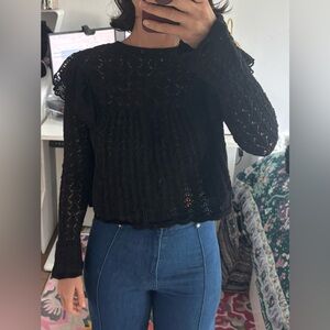 Zara Black Crochet Top